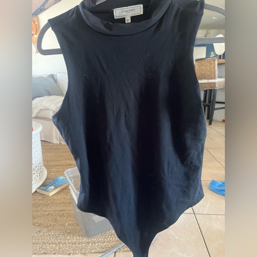 Women's Black Sleeveless bodysuit